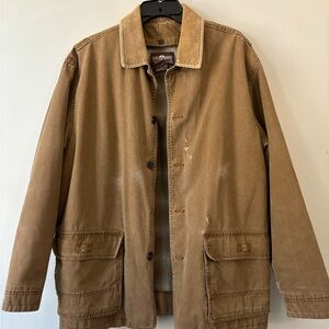 Vintage Men Barn Levis Distressed Tan Brown Jacket Corduroy Plaid Jacket Large